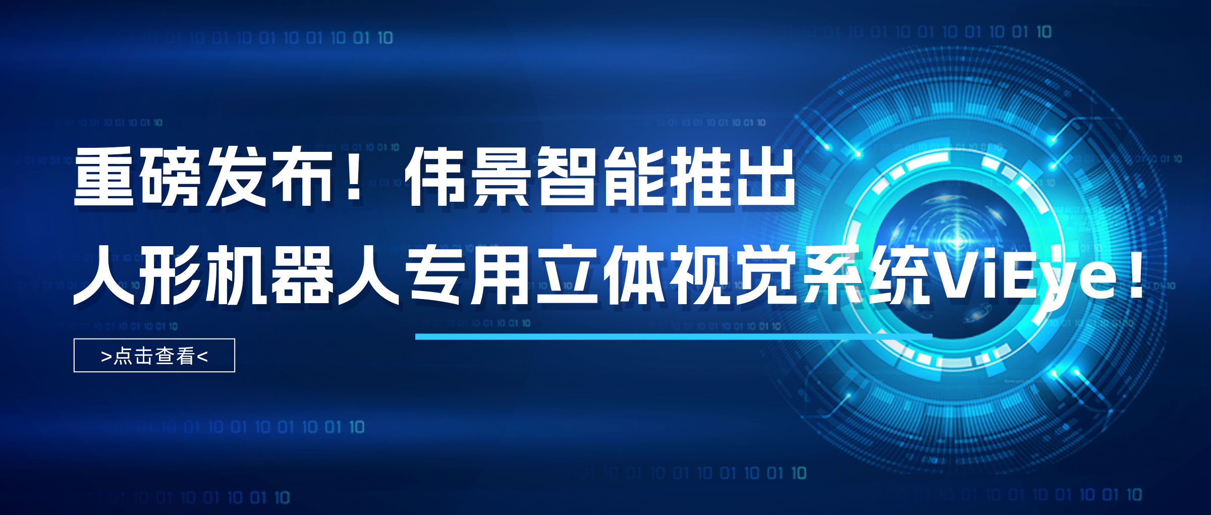 重磅发布！伟景智能推出人形机器人专用立体视觉系统ViEye